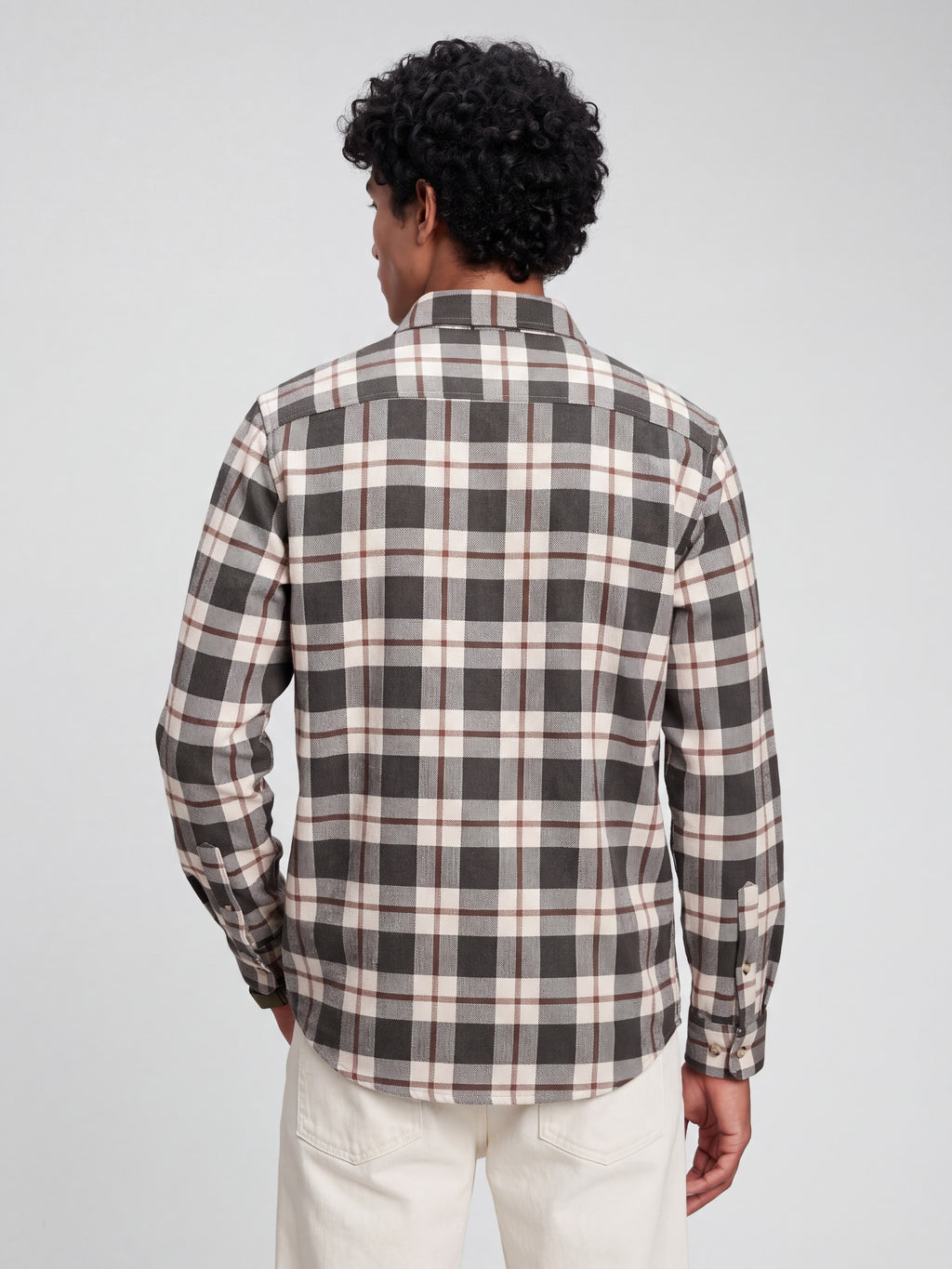 Mens Regular Fit Green Checked Casual Shirt - Image 5