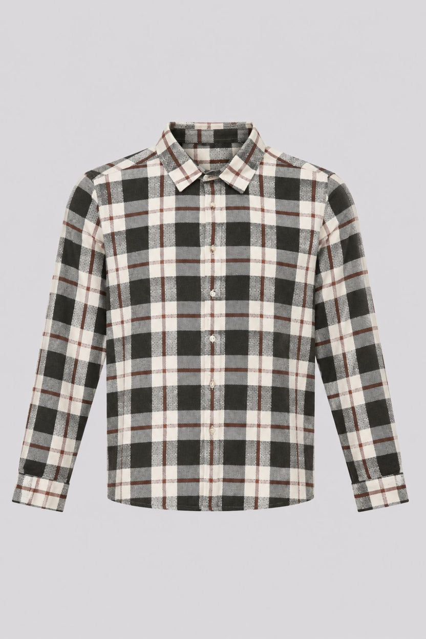 Mens Regular Fit Green Checked Casual Shirt - Image 7
