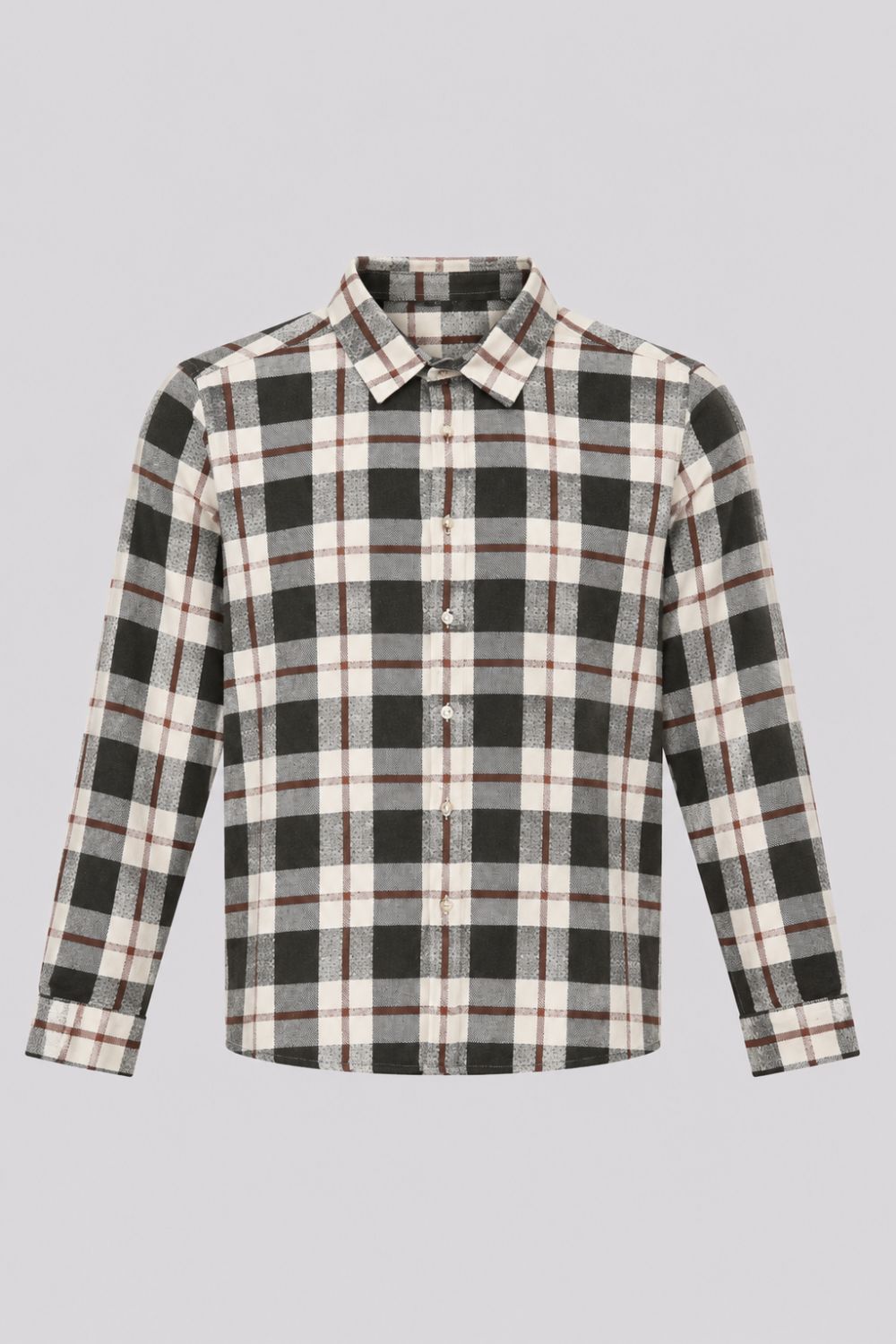 Mens Regular Fit Green Checked Casual Shirt - Image 7