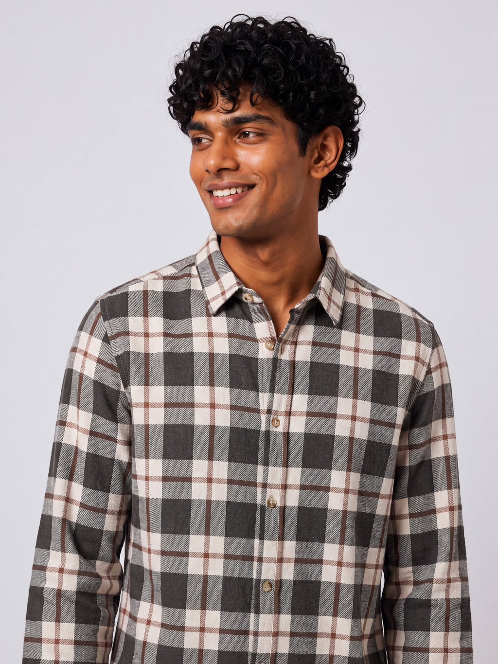 Mens Regular Fit Green Checked Casual Shirt - Image 9