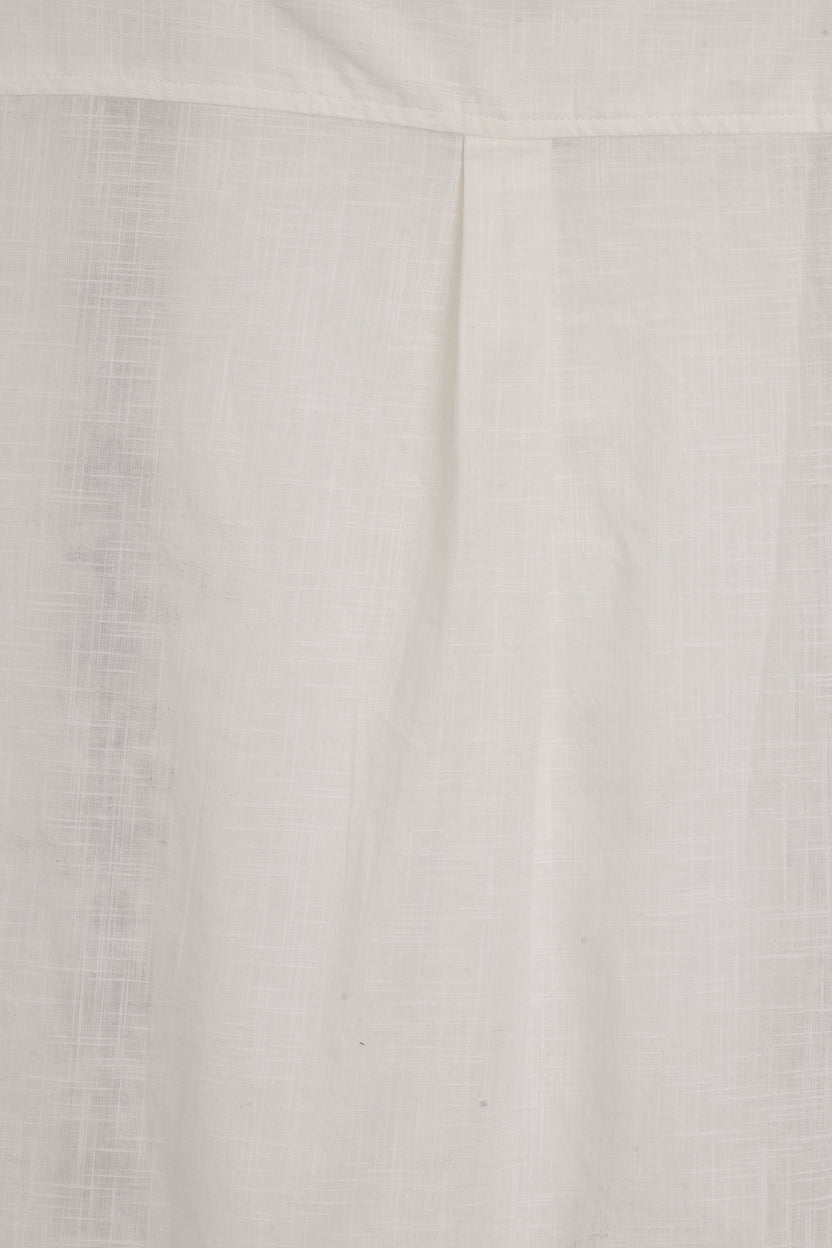 Mens Regular Fit Off White Embroidered Casual Shirt - Image 8