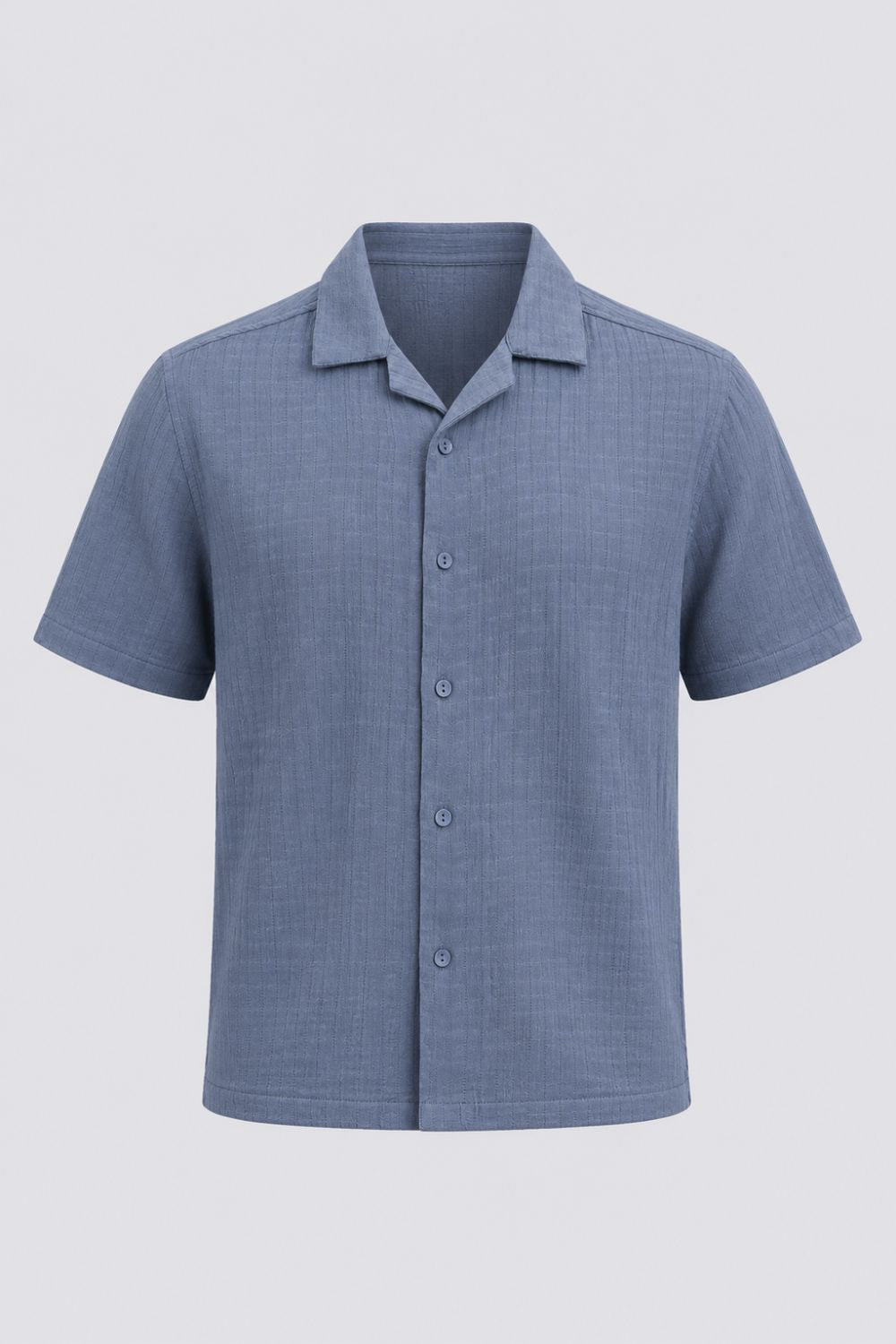 Mens Regular Fit Blue Self Design Casual Shirt - Image 7