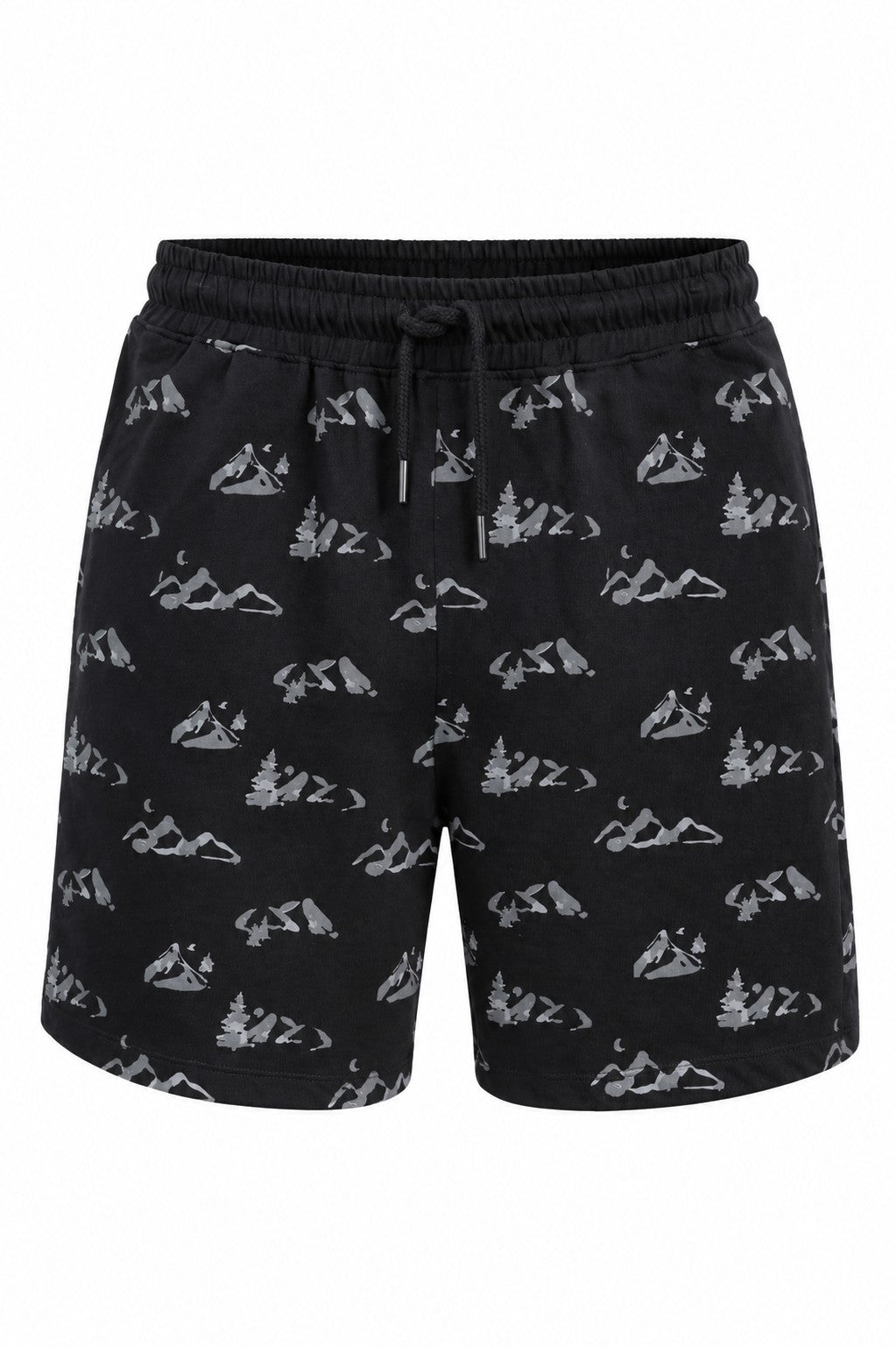 Mens Regular Fit Black Graphic Printed Shorts - Image 7