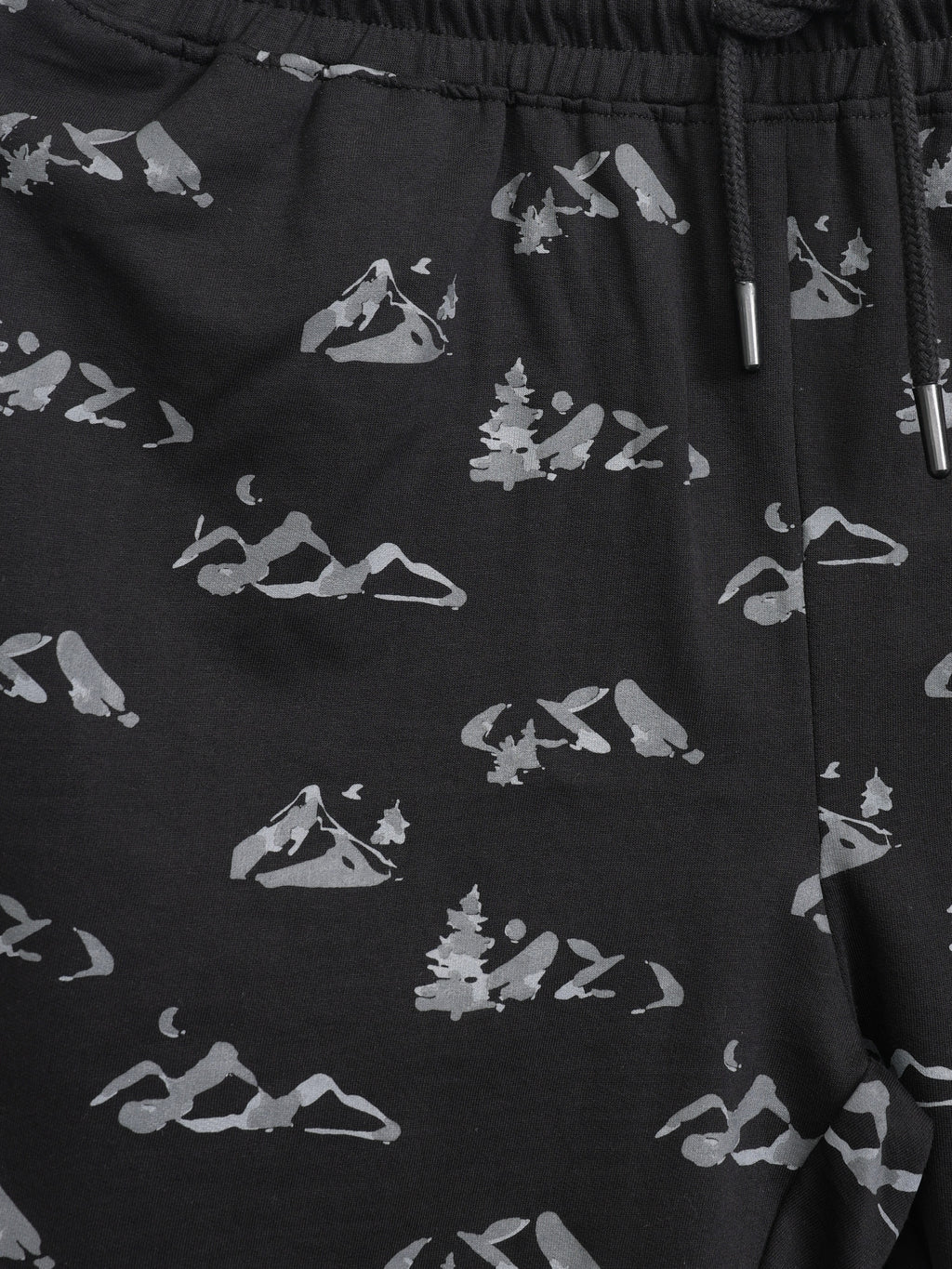 Mens Regular Fit Black Graphic Printed Shorts - Image 8