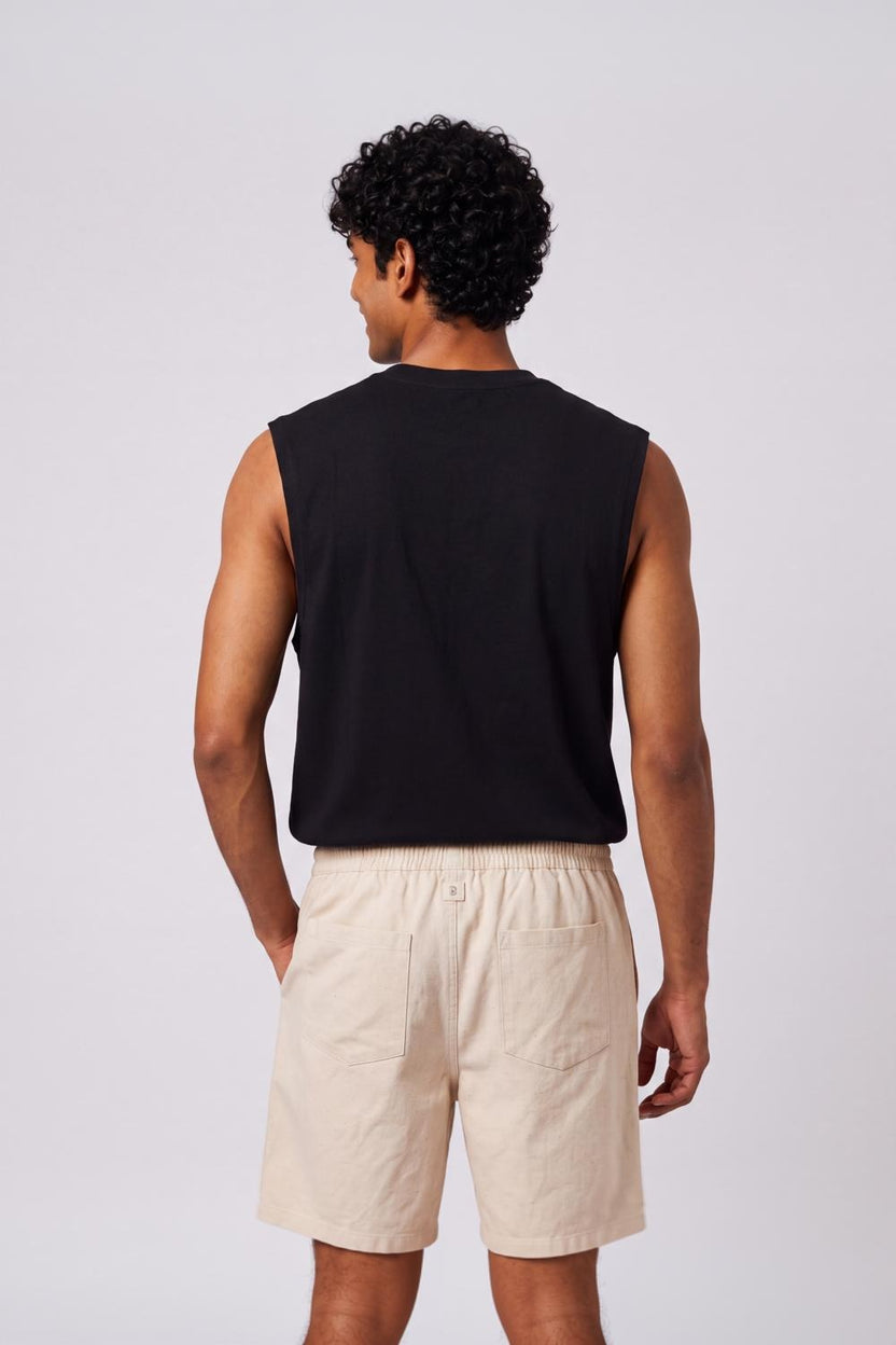 Mens Regular Fit Black Cotton Vest T-Shirt - Image 5