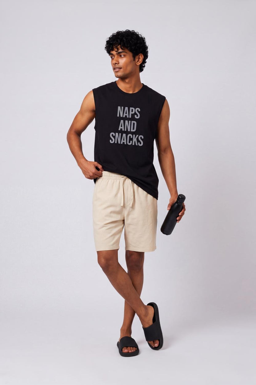 Mens Regular Fit Black Cotton Vest T-Shirt - Image 6