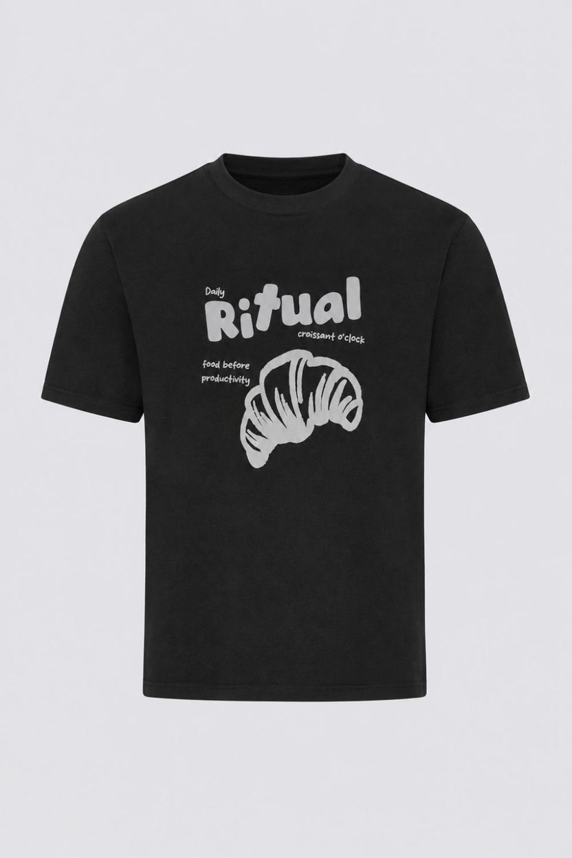 Mens Regular Fit Black Graphic Essential T-Shirt - Image 7