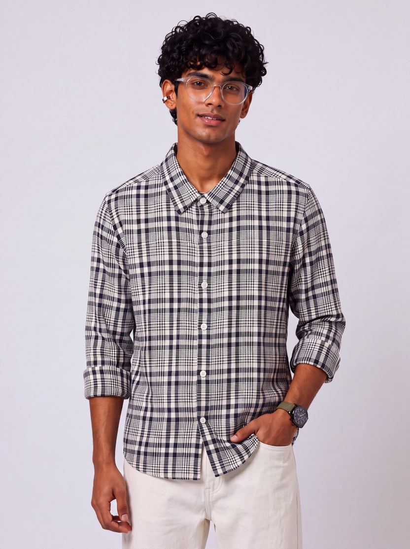 Mens Regular Fit  Checkered Casual Shirt - Image 1