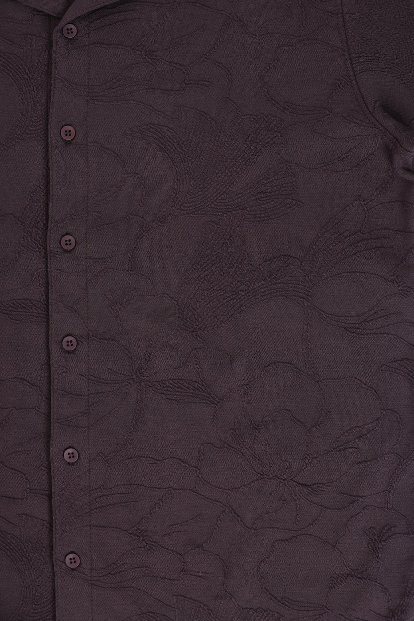 Mens Boxy Purple Self Design Festive Shirt - Image 8
