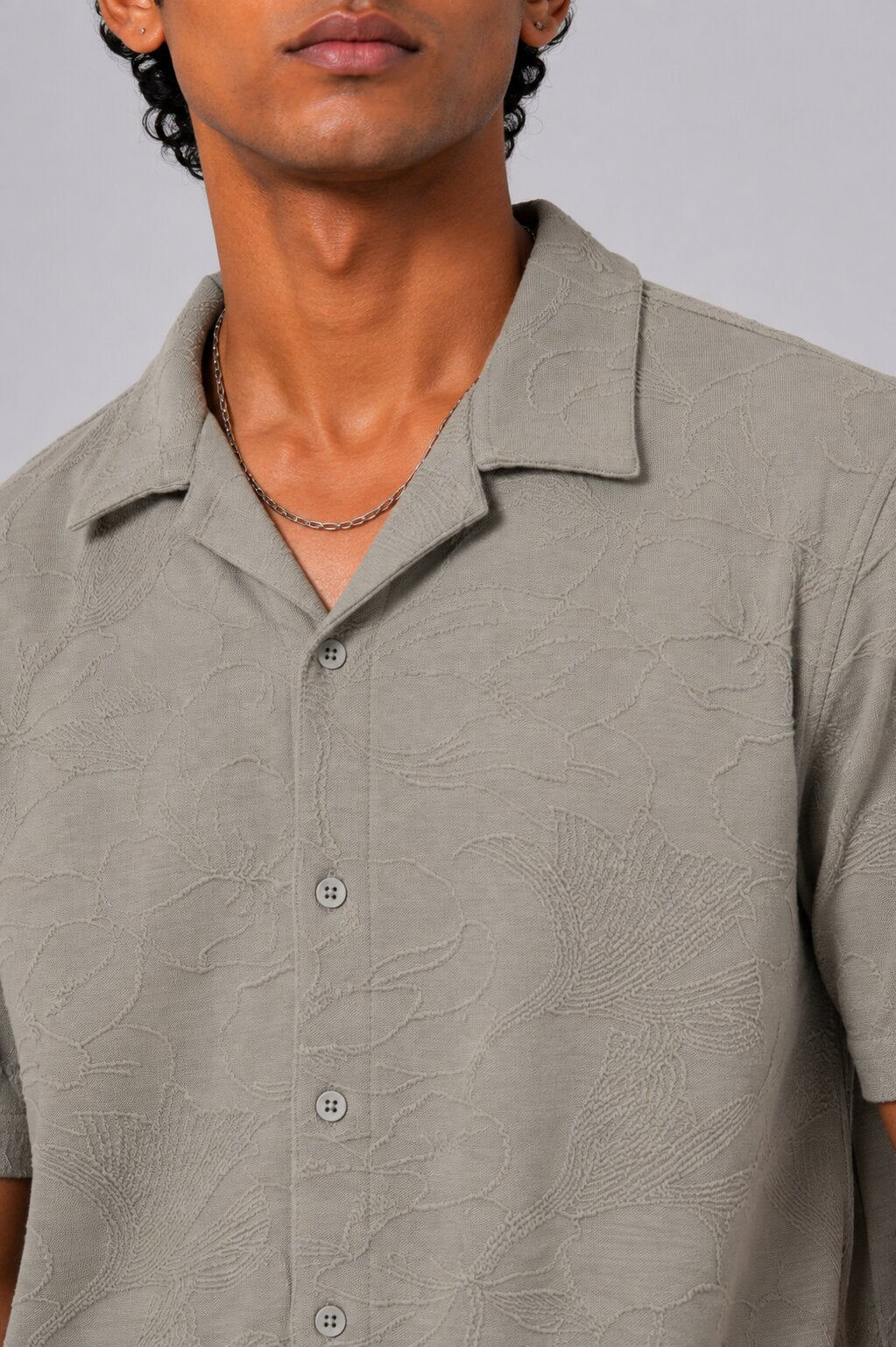 Mens Regular Fit Green Self Design Festive Shirt - Image 9