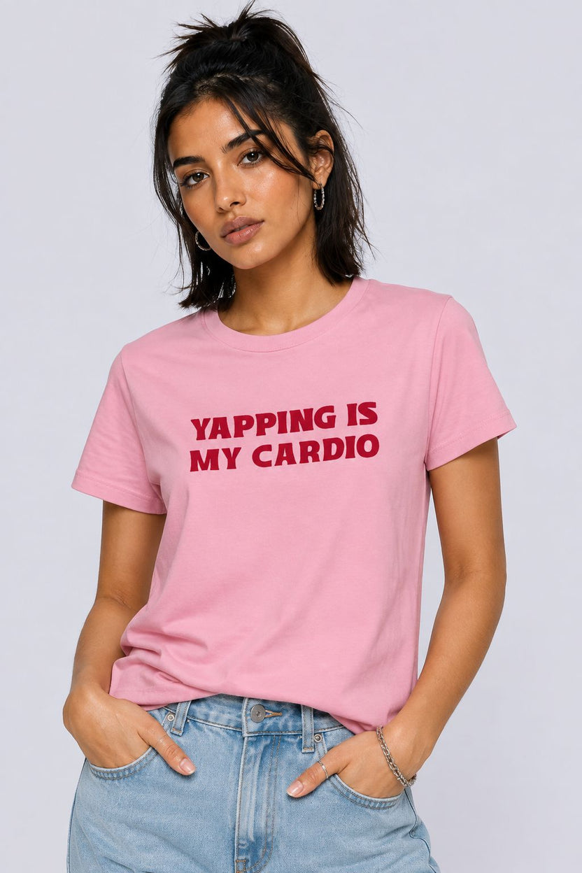 Womens Regular Fit Pink Typographic T-Shirt - Image 2