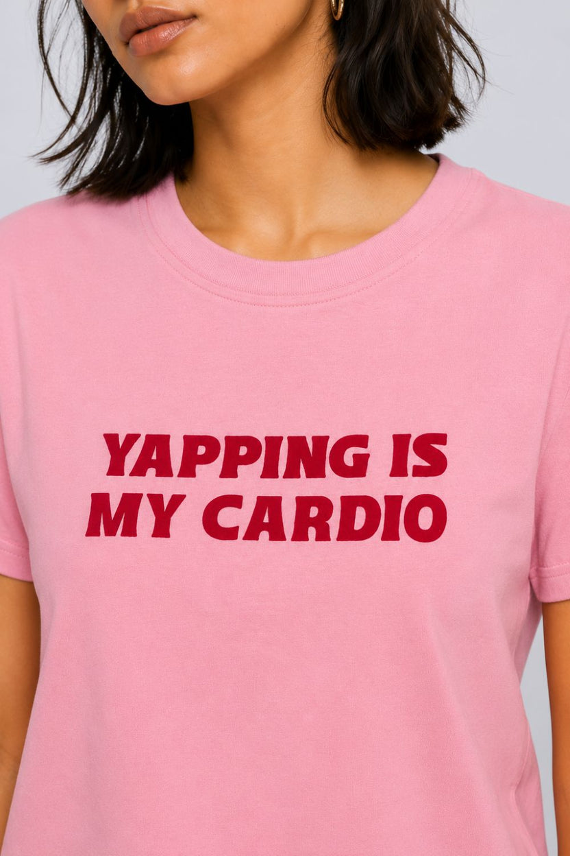Womens Regular Fit Pink Typographic T-Shirt - Image 3