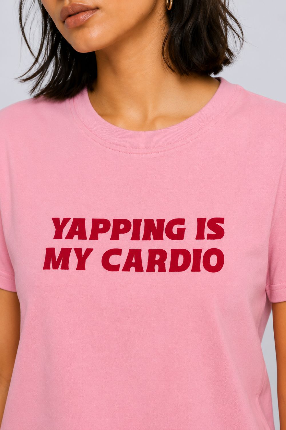 Womens Regular Fit Pink Typographic T-Shirt - Image 8