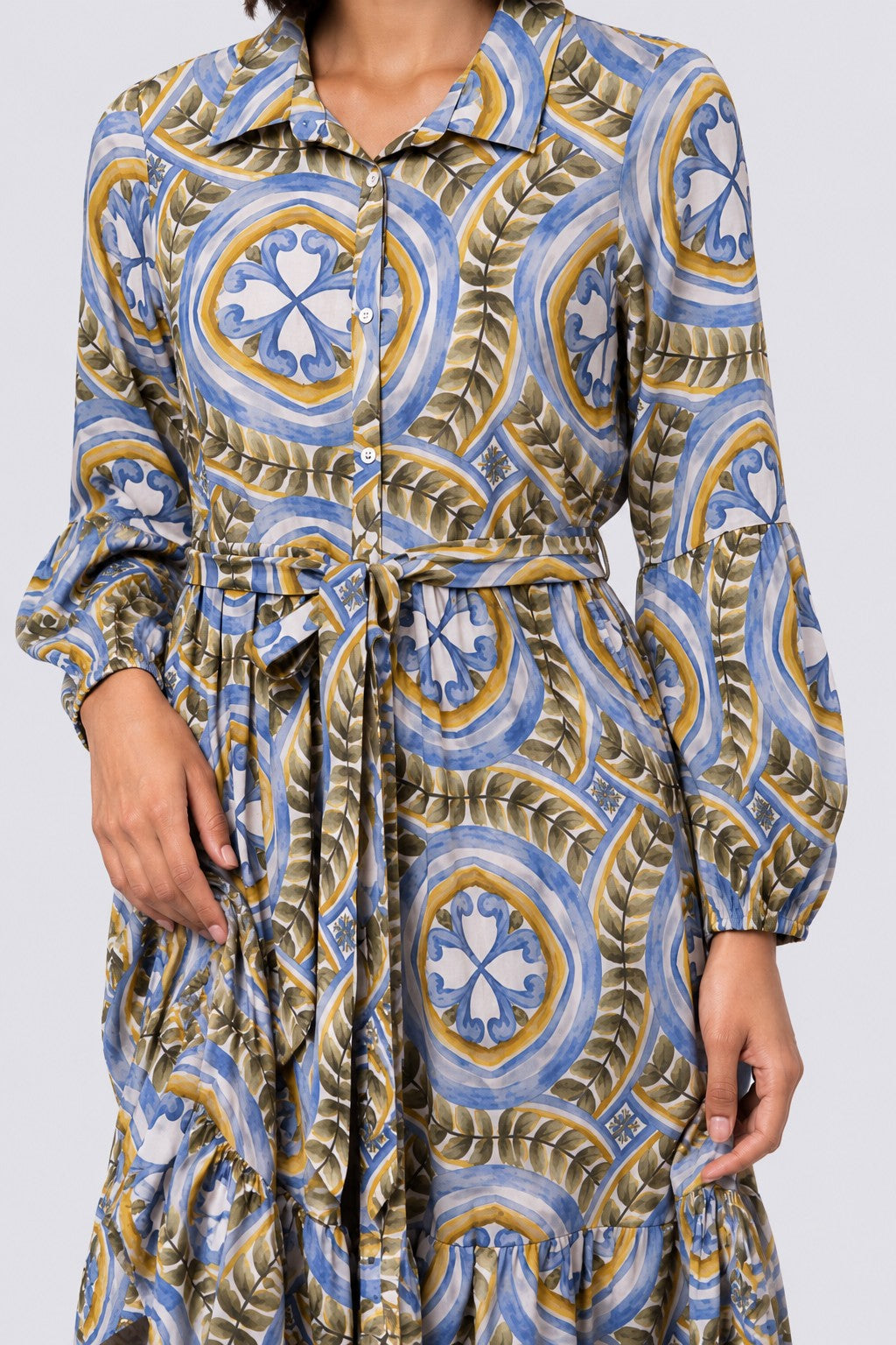 Womens Loose Fit Multi-coloured Geometric Dress - Image 3