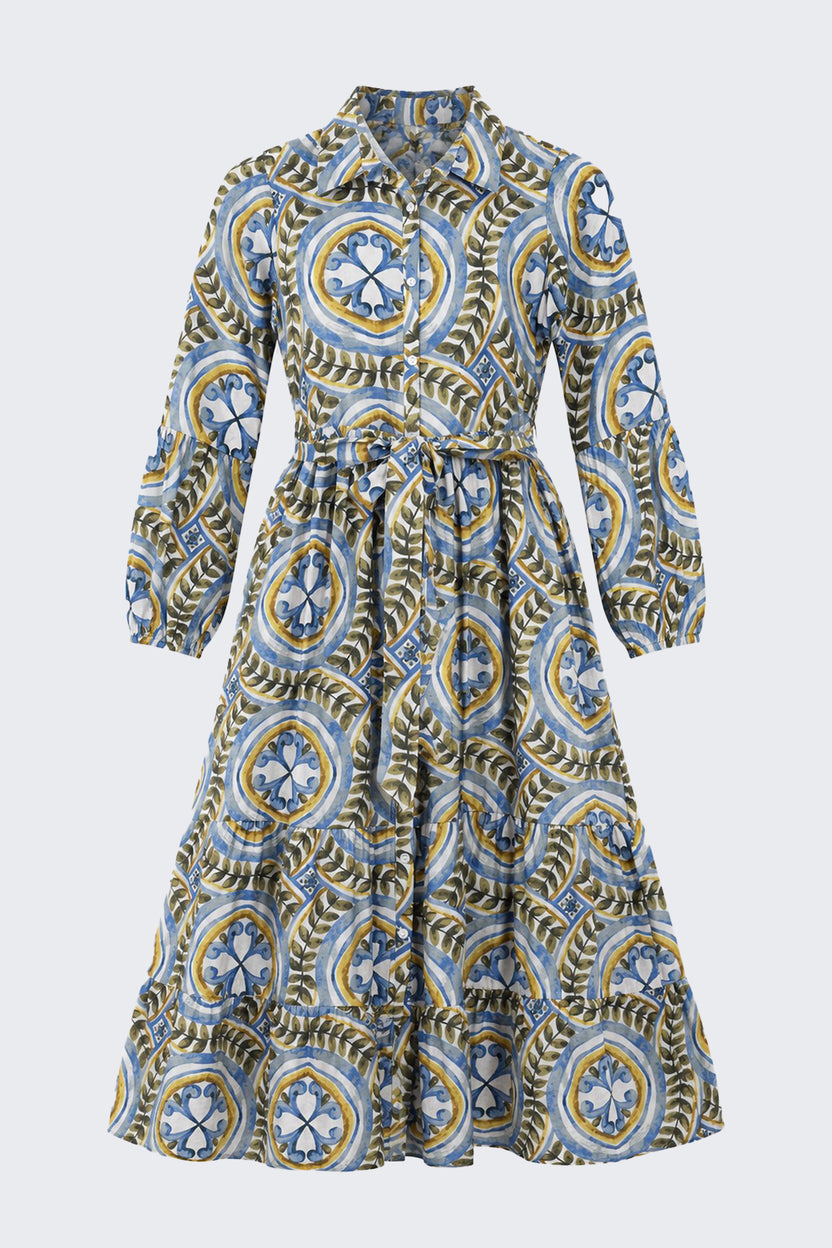 Womens Loose Fit Multi-coloured Geometric Dress - Image 7