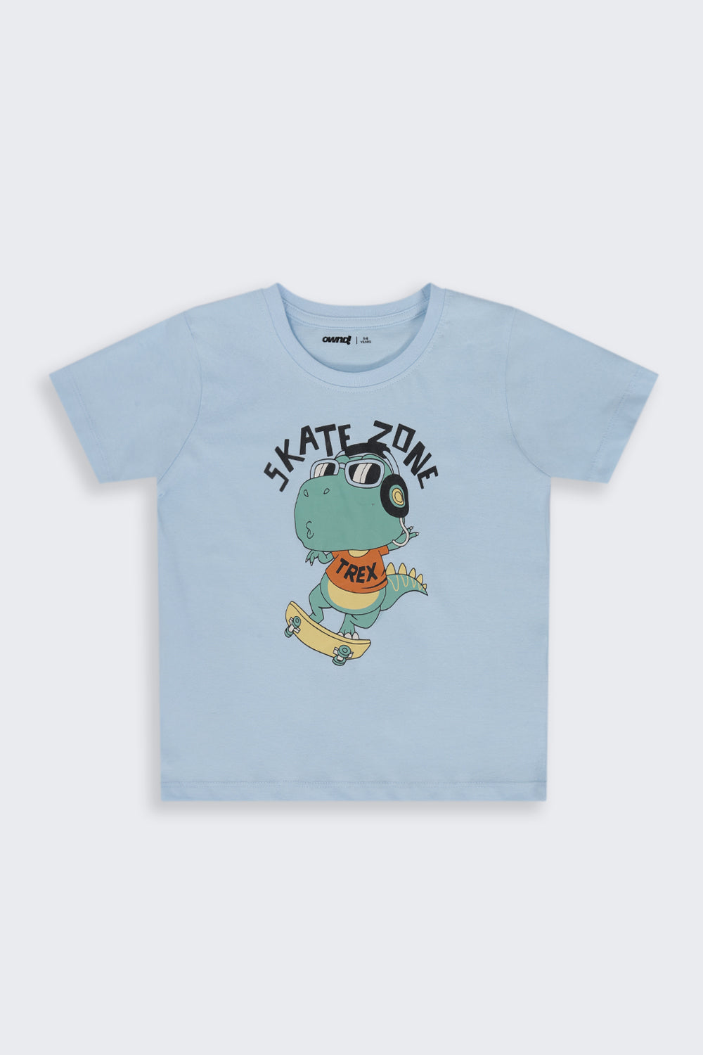Boys Regular Fit Light Blue Cartoon T-Shirt - Image 2
