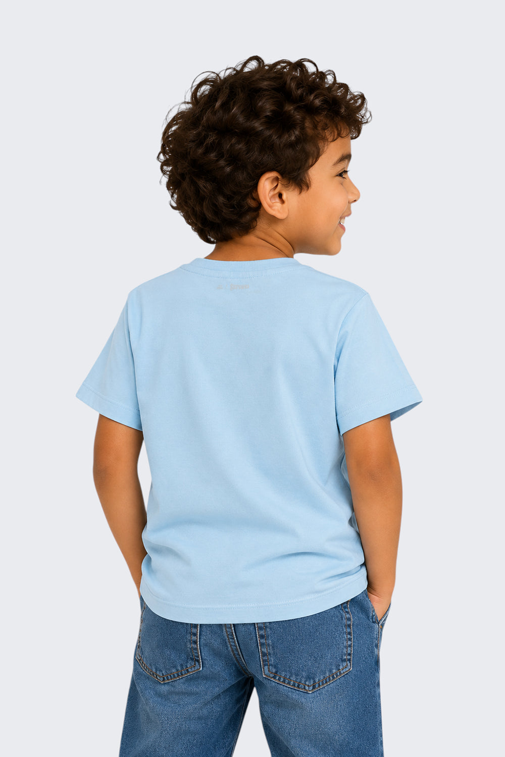 Boys Regular Fit Light Blue Cartoon T-Shirt - Image 4