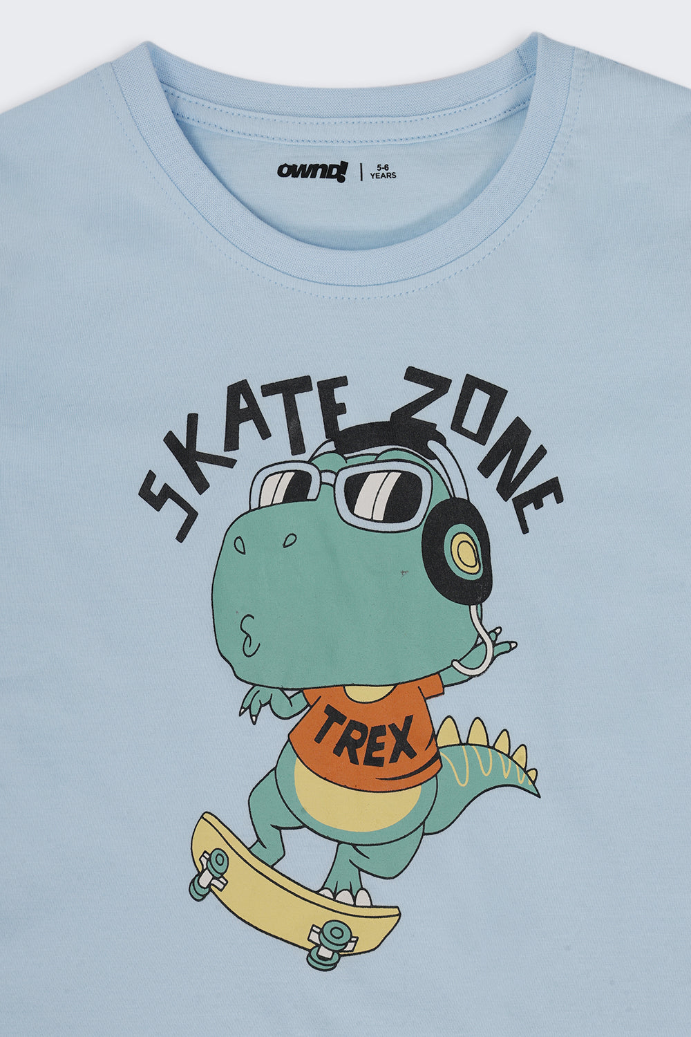 Boys Regular Fit Light Blue Cartoon T-Shirt - Image 6