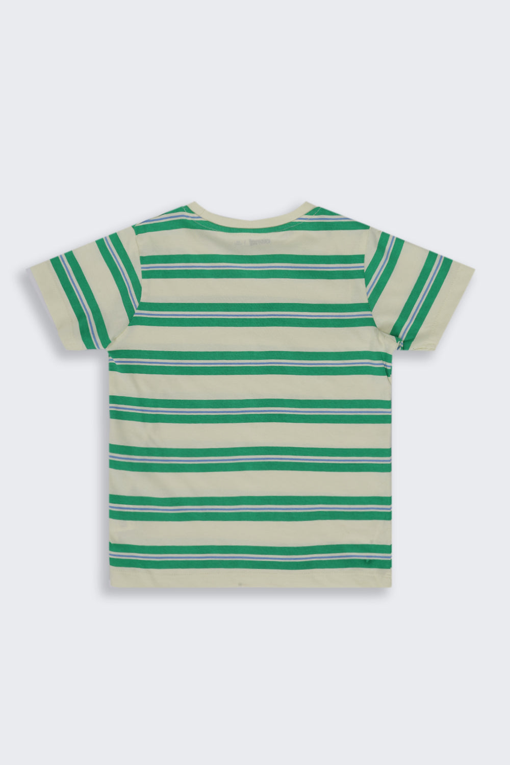 Boys Regular Fit Green Striped T-Shirt - Image 3