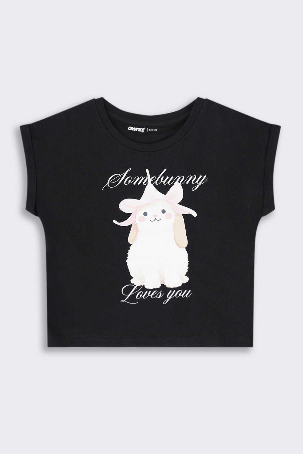 Girls Regular Fit Black Cartoon T-Shirt - Image 2
