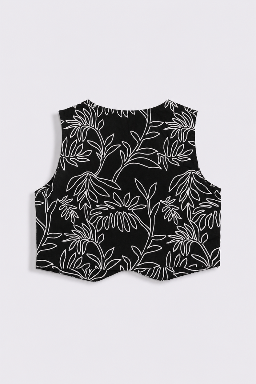 Tweens Girls Regular Fit Black Tropical Co-ord Set - Image 3