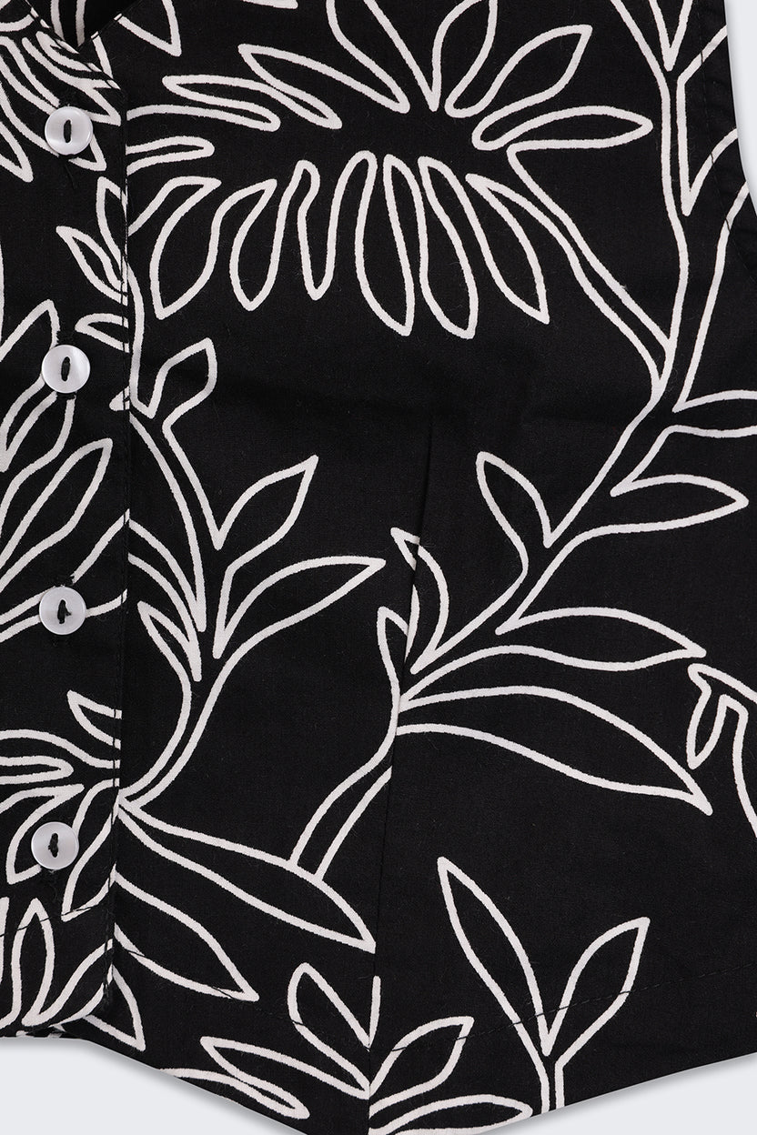 Tweens Girls Regular Fit Black Tropical Co-ord Set - Image 7