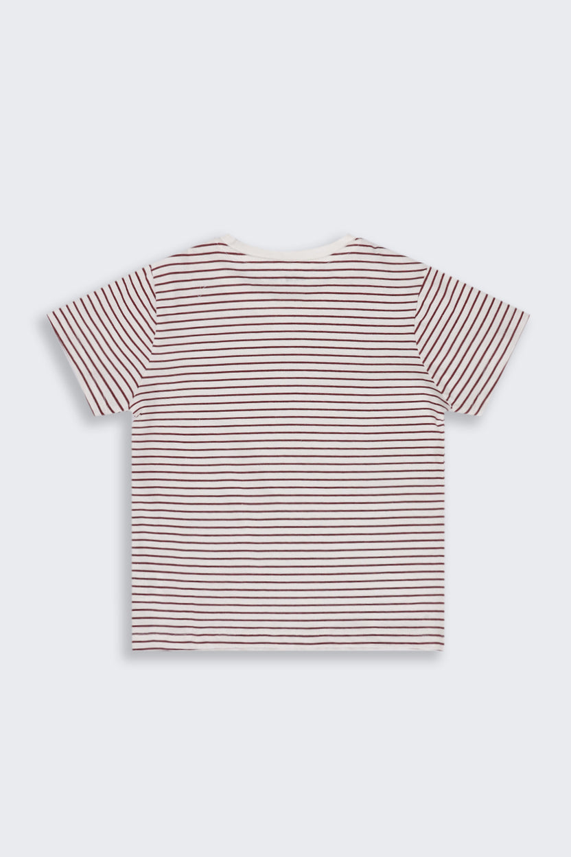 Tweens Girls Regular Fit White Striped T-Shirt - Image 3