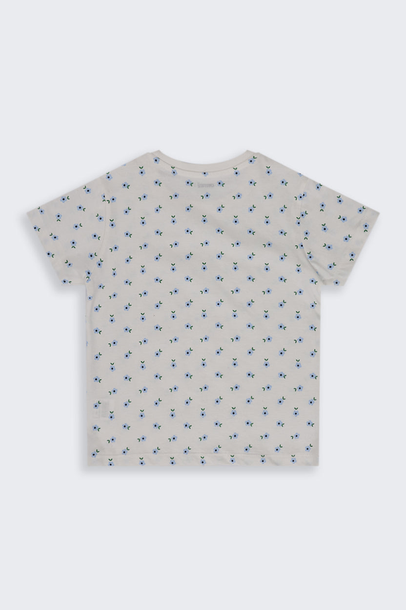 Tweens Girls Regular Fit White Floral T-Shirt - Image 3