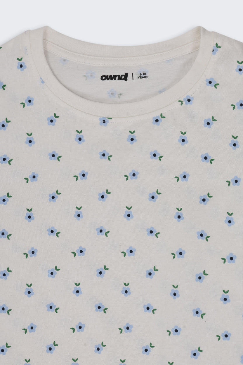 Tweens Girls Regular Fit White Floral T-Shirt - Image 6