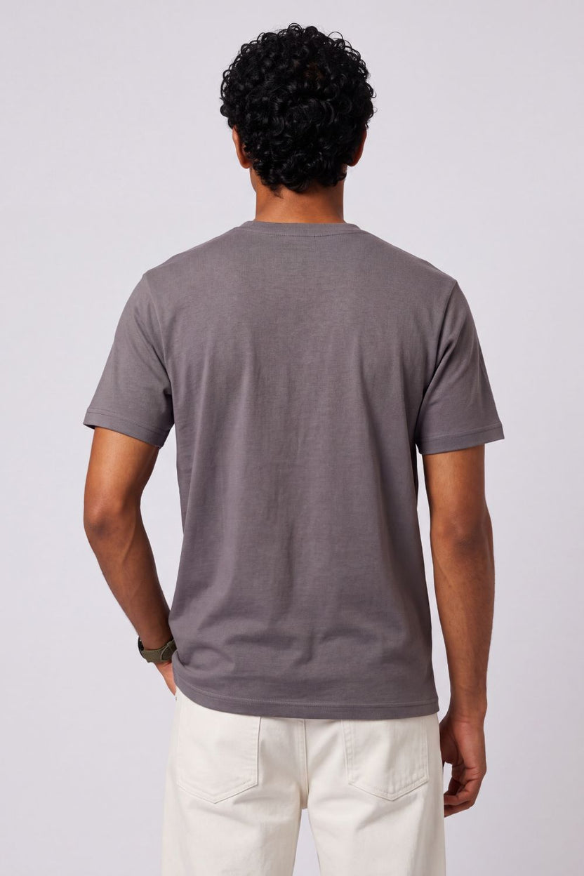 Mens Regular Fit Grey Solid T-Shirt - Image 5