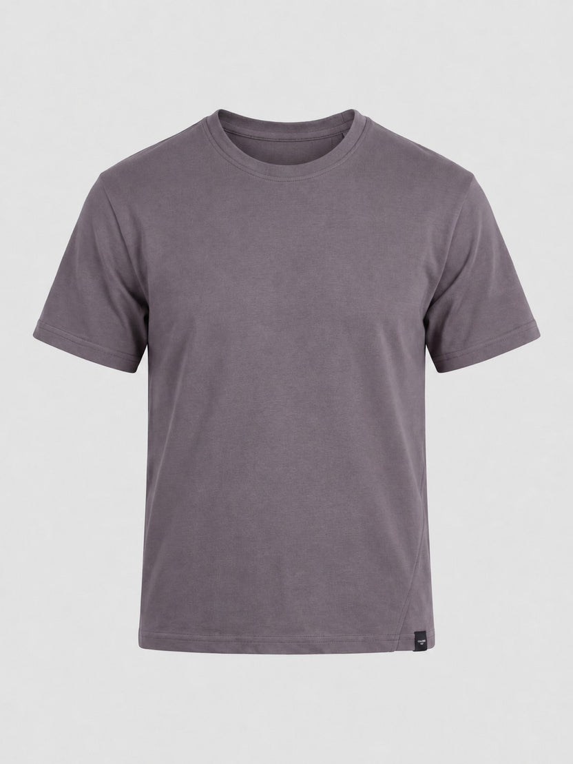 Mens Regular Fit Grey Solid T-Shirt - Image 7