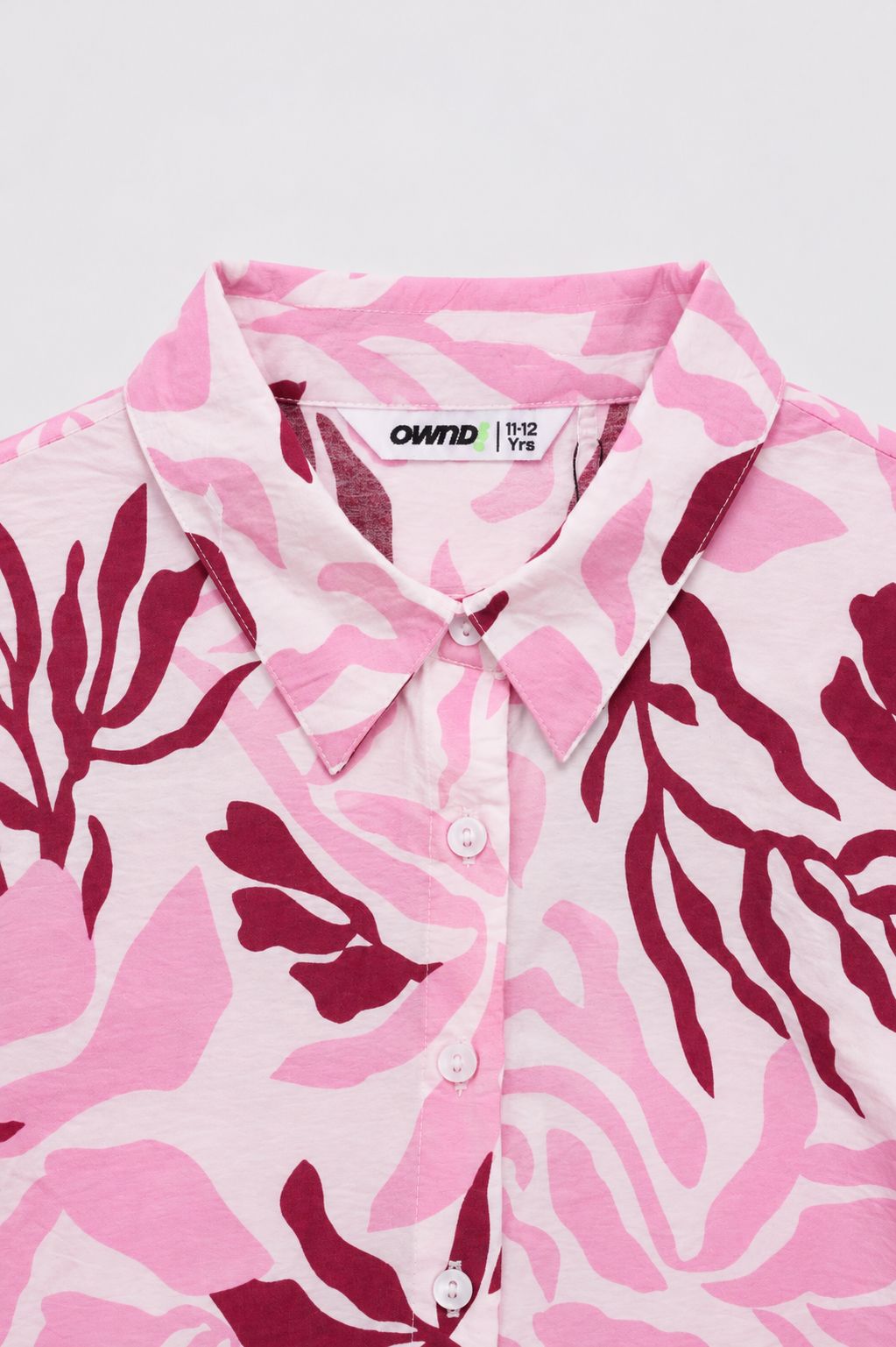 Tweens Girls Boxy Fit Pink Tropical Casual Shirt - Image 6