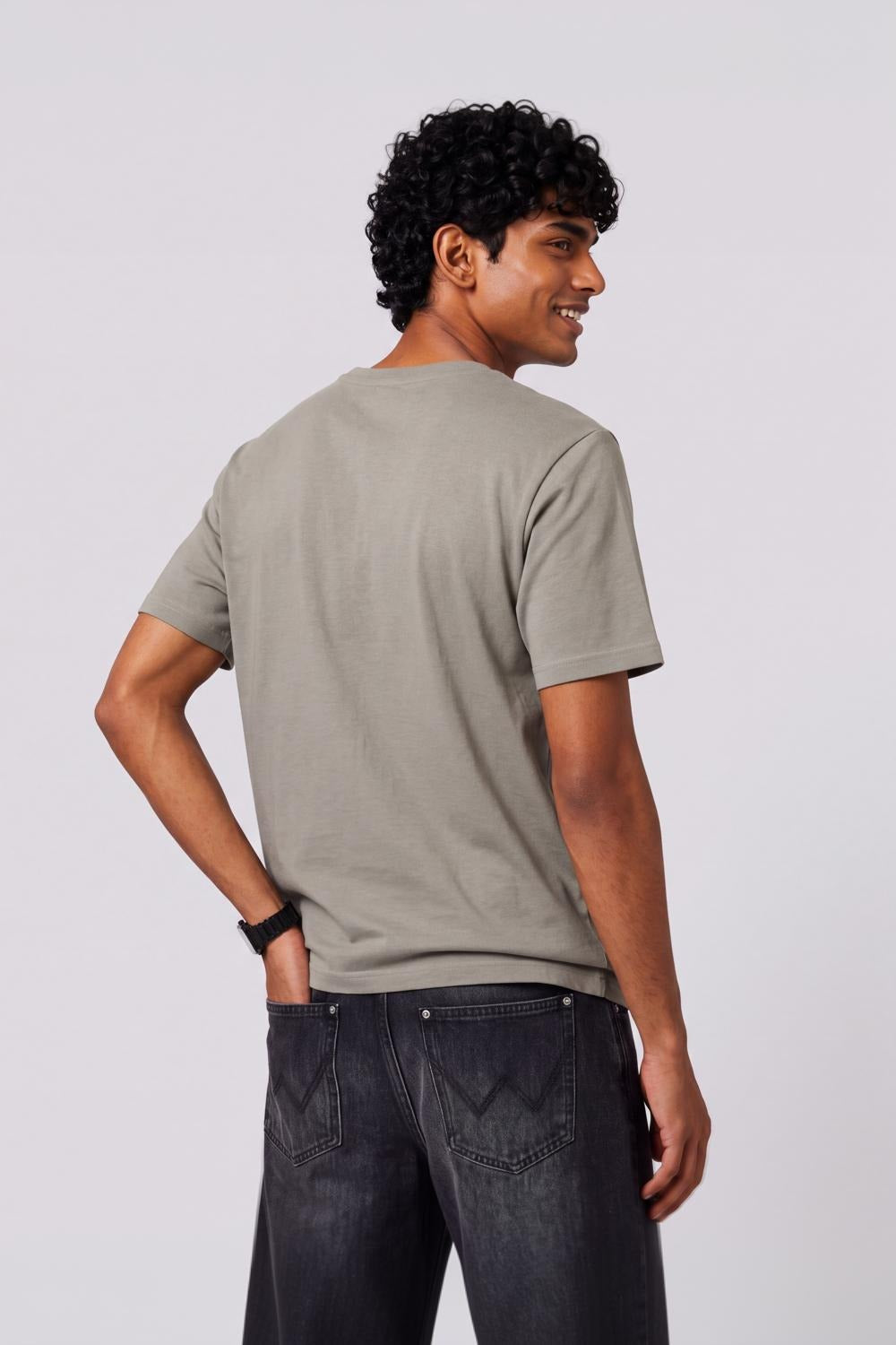 Mens Regular Fit Olive T-Shirt - Image 5