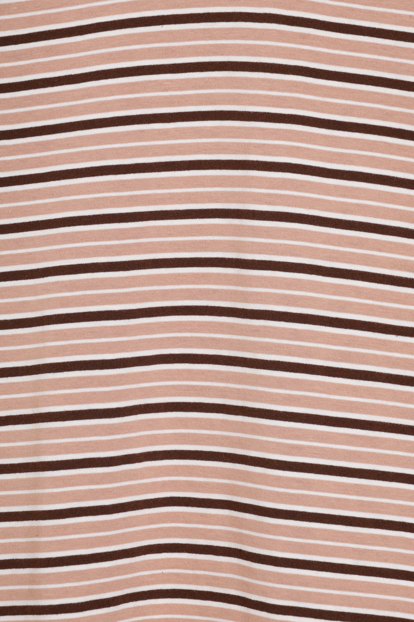 Womens Regular Fit Brown Striped T-Shirt - Image 8