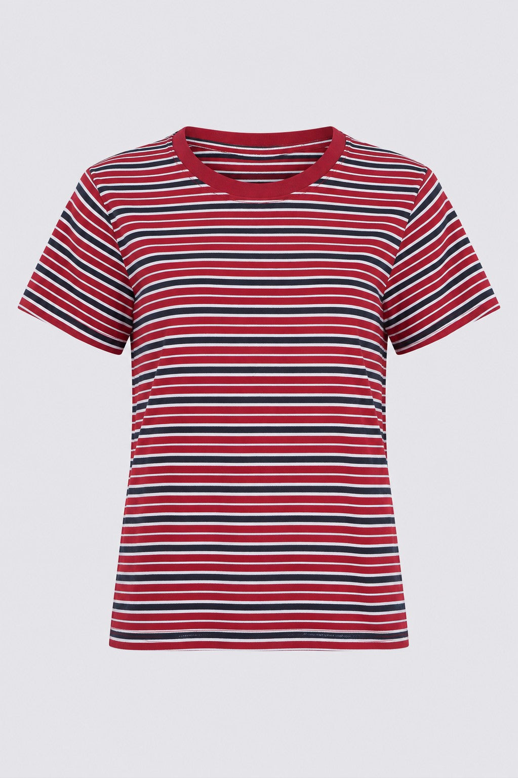 Womens Regular Fit Red Striped T-Shirt - Image 7