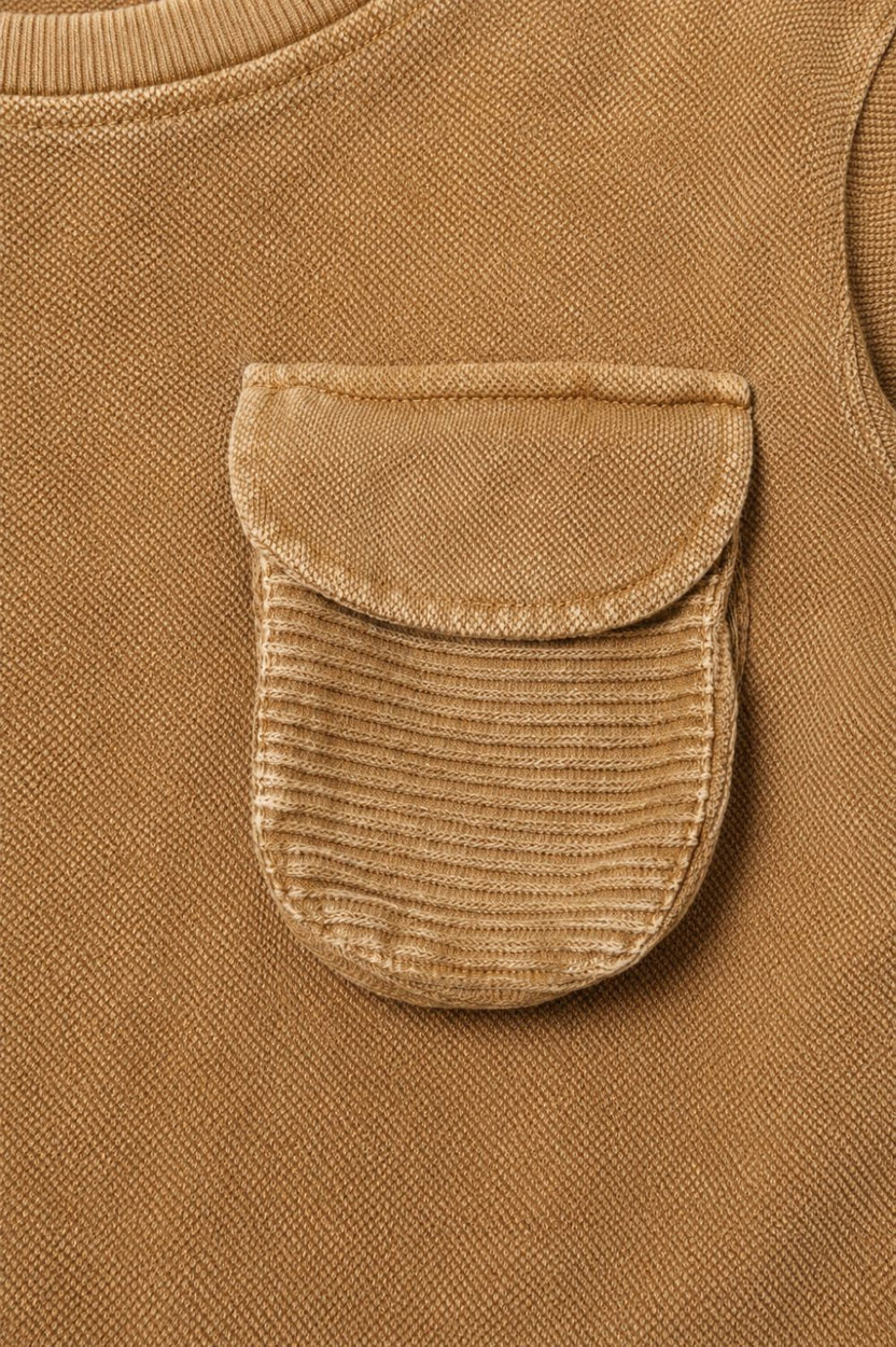 Boys Regular Fit Tan Solid Sweatshirt - Image 6