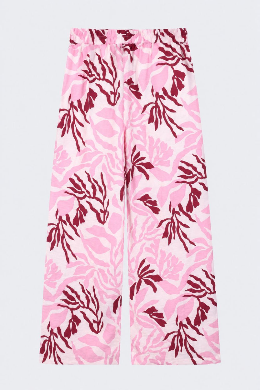 Tweens Girls Wide Leg Pink Printed Pants - Image 2