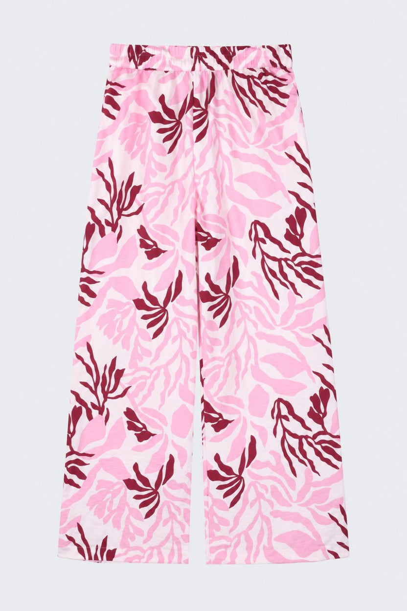 Tweens Girls Wide Leg Pink Printed Pants - Image 3