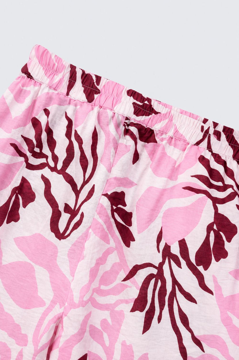 Tweens Girls Wide Leg Pink Printed Pants - Image 5