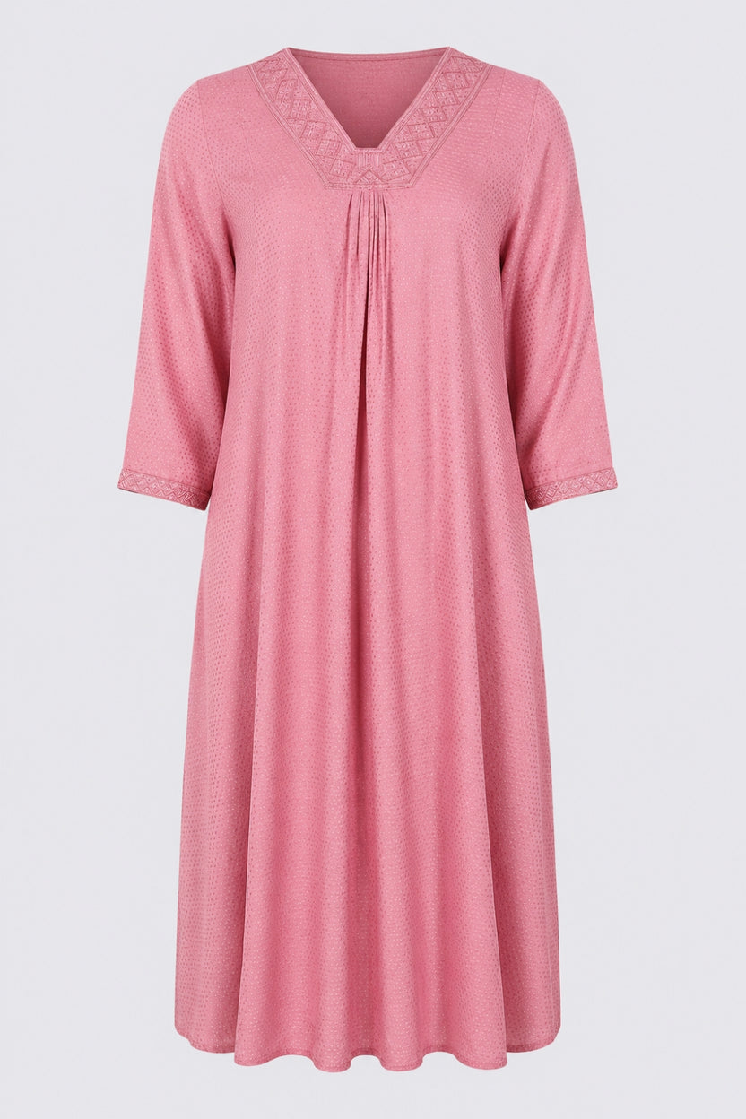 Womens Flared Embroidered Pink Festive Wear Kurta - Image 7