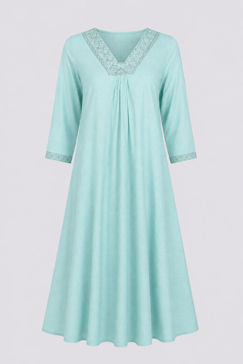 Womens Flared Embroidered Blue Festive Wear Kurta - Image 7