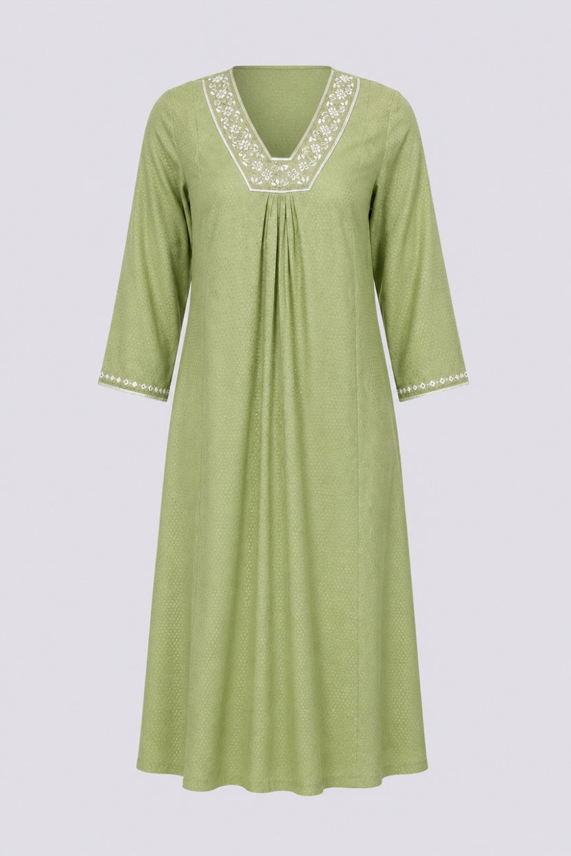 Womens Flared Embroidered Green Festive Wear Kurta - Image 7