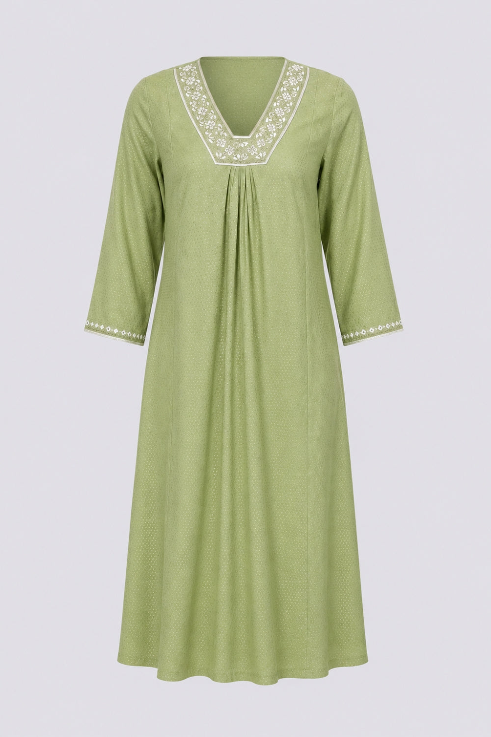 Womens Flared Embroidered Green Festive Wear Kurta - Image 7