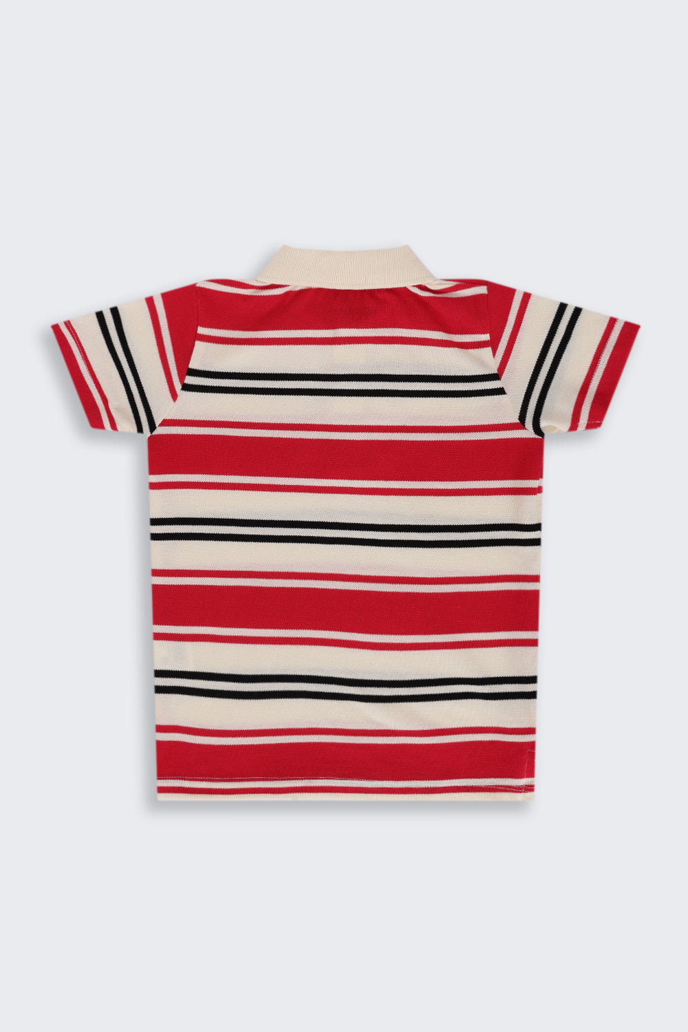 Boys Regular Fit Red Striped T-Shirt - Image 4