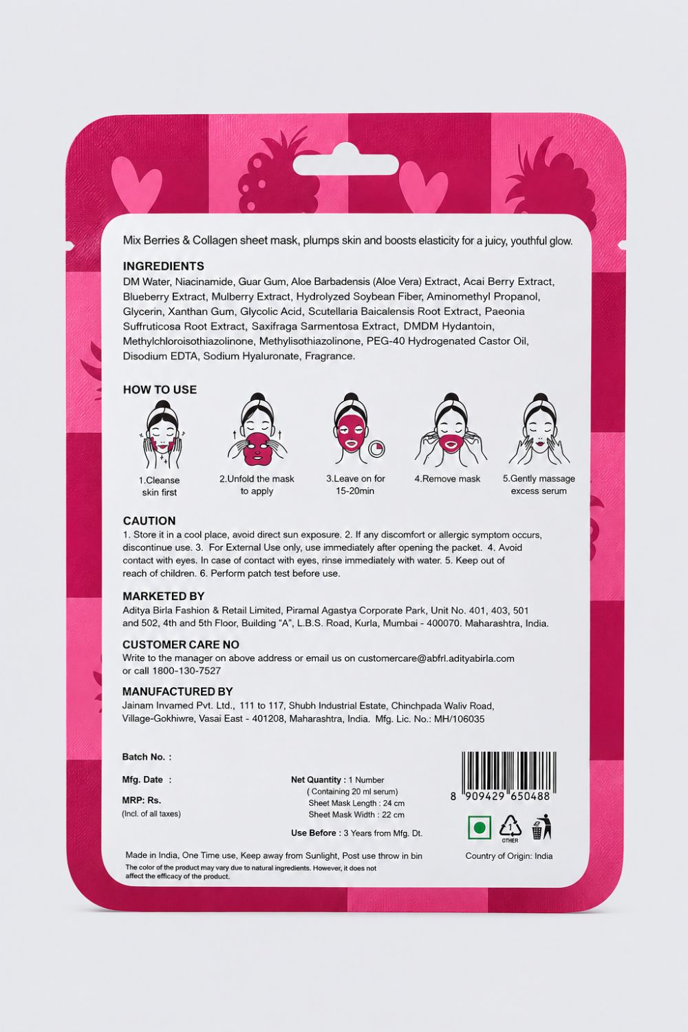Very Berry Firming Collagen Sheet Mask - Image 2