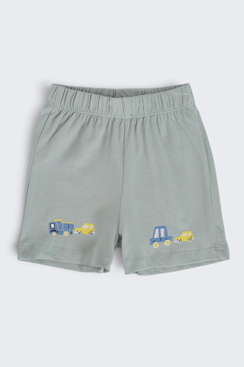 Infant Boys Regular Fit Green Dino Graphic Shorts - Pack of 2 - Image 2