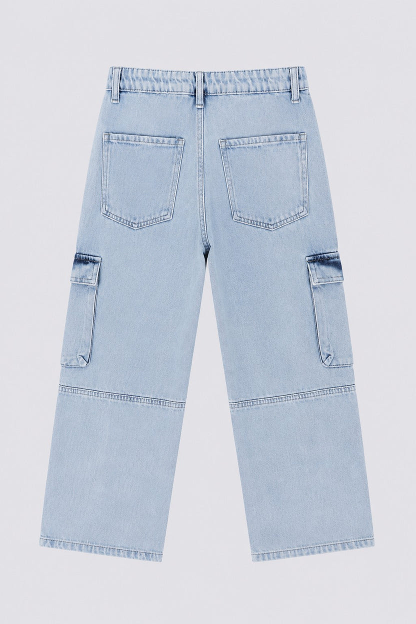 Tweens Boys Light Blue Cargo Jeans - Image 3