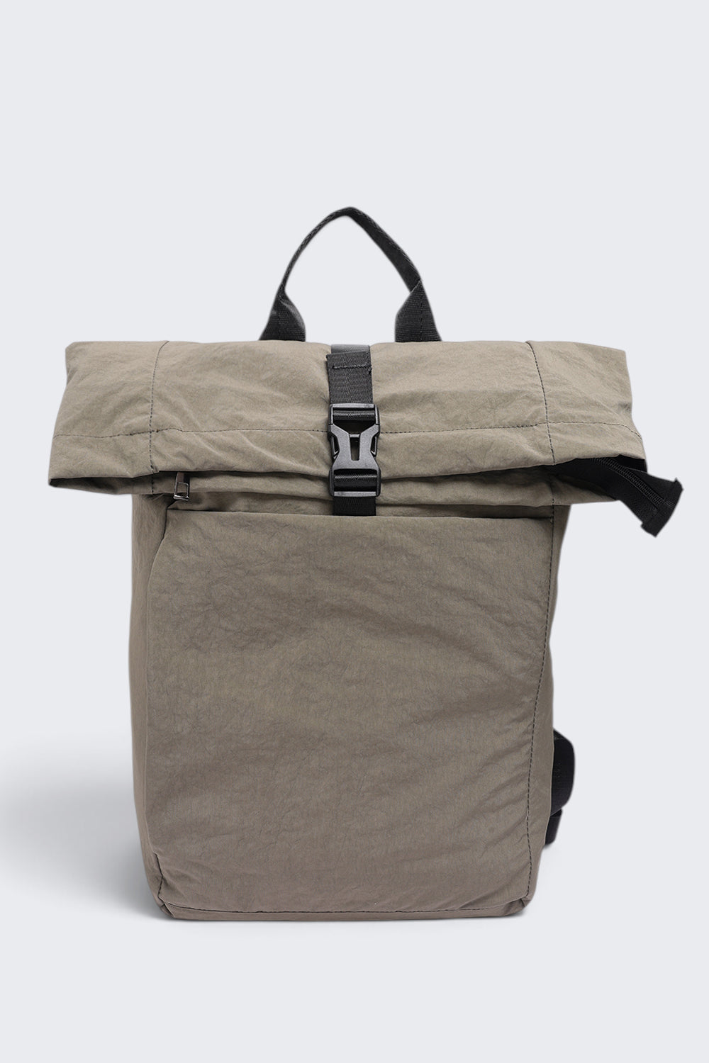 Women Olive Roll Top Casual Backpack - Image 2