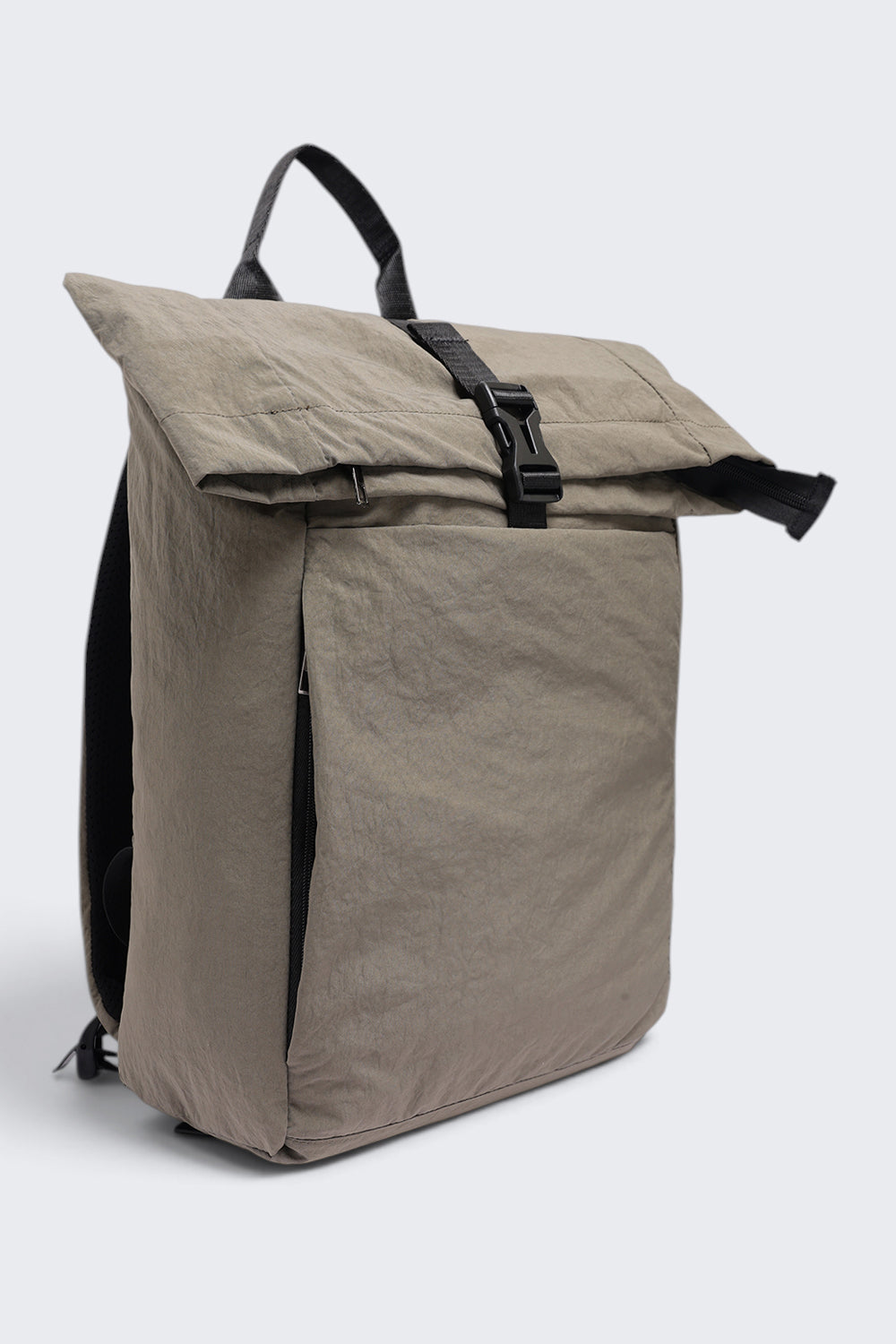 Women Olive Roll Top Casual Backpack - Image 3