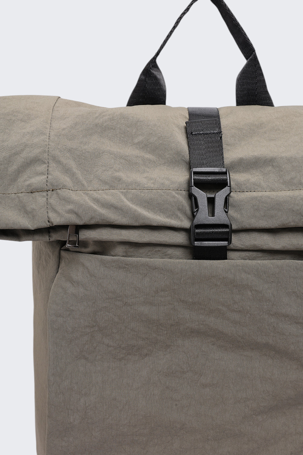 Women Olive Roll Top Casual Backpack - Image 4